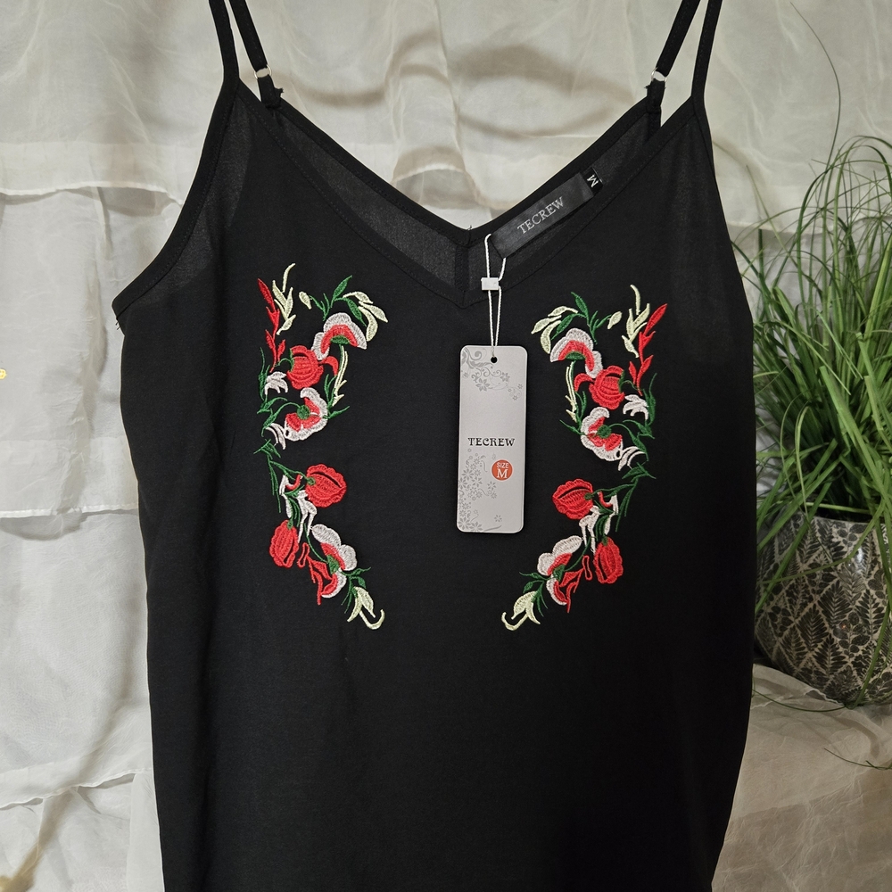 Tezenis Black Embroidered Camisole
